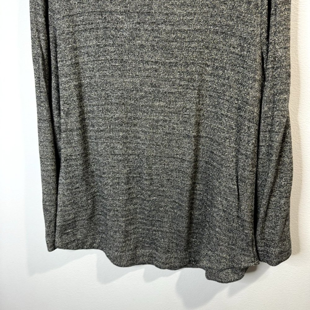 Talbots Cowl Neck Sweater Size XL Extra Large Gray Gold Brown Knit Stretch Shirt - Picture 6 of 9